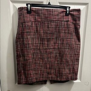 Elegant Red Tweed Skirt